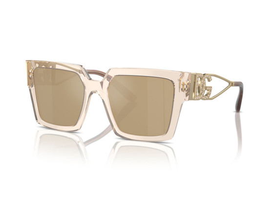 Dolce & Gabbana DG4446B 343203 Transparent Camel/Clear Mirror Real Yellow Gold
