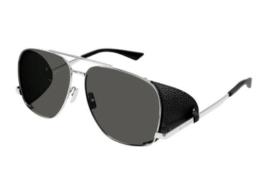 Saint Laurent SL 653 LEON LEATHER SPOILER 001 Silver/Black/Grey