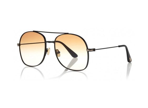 Tom Ford FT0758 01F Shiny Black/Brown Gradient