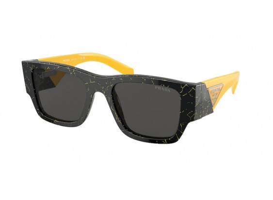 Prada PR10ZS 19D5S0 Black/Yellow Marble/Dark Grey