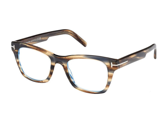 Tom Ford FT5886-B 045 Havana/Clear Blue Light Block 50mm