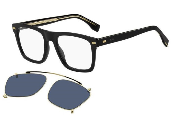 Hugo Boss BOSS 1445/CS 807/KU Black with Gold Clip-On/Blue