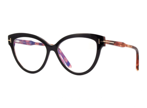 Tom Ford FT5673-B 005 Black/Havana/Clear Blue Light Block 54mm