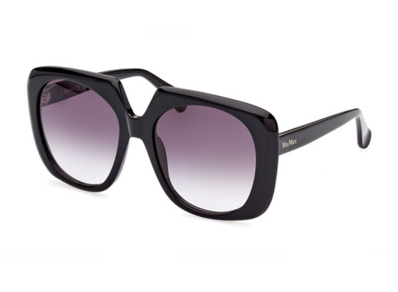 Max Mara MM0047 01B Shiny Black/Smoke Gradient