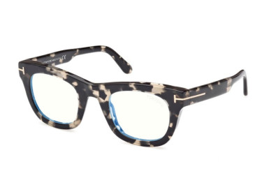 Tom Ford FT5872-B 005 Black Havana/Clear Blue Light Block 48mm