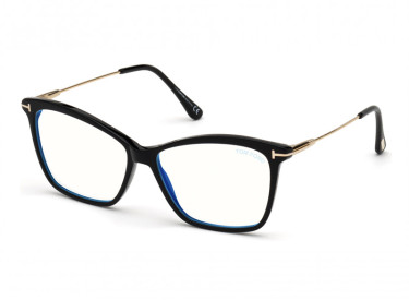 Tom Ford FT5687-F-B 001 Shiny Black/Clear Blue Light Block 56mm
