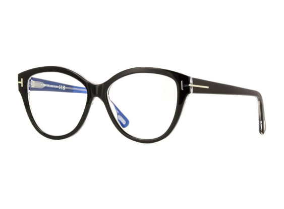 Tom Ford FT5954-B 003 Black/Crystal/Clear Blue Light Block 54mm
