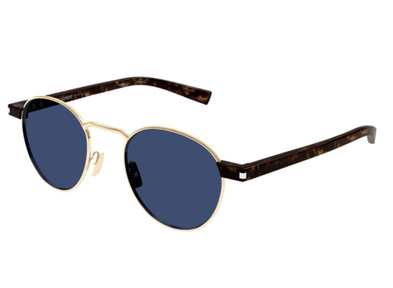 Saint Laurent SL707 004 Gold and Havana/Blue