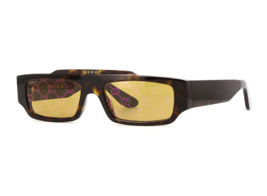 Gucci GG1592S 002 Shiny Dark Havana/Yellow with GG Pattern Mirror