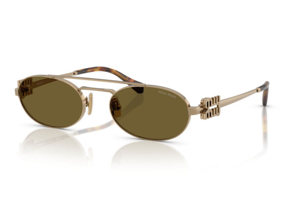 Miu Miu MU54ZS 7OE09Z Brass Gold/Dark Brown