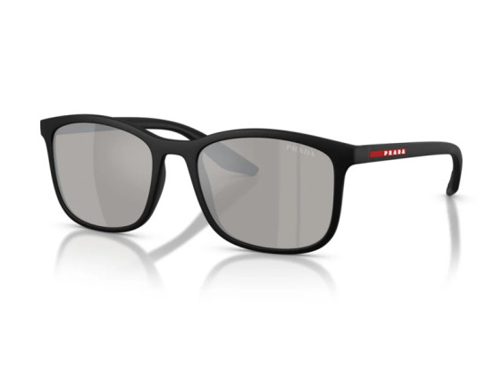 Prada PSA08S 1BO2B0 Matte Black/Light Grey Silver Mirror