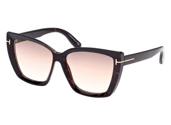 Tom Ford FT0920 52G Dark Havana/Brown Gradient With Light Gold Mirror
