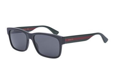 Gucci GG0340S 006 Shiny Black with Dark Green/Grey