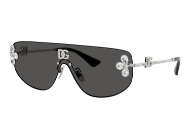 Dolce & Gabbana DG2333B 05/87 Silver with White Stone/Dark Grey