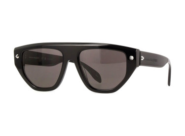 Alexander McQueen AM0408S 001 Shiny Black/Grey