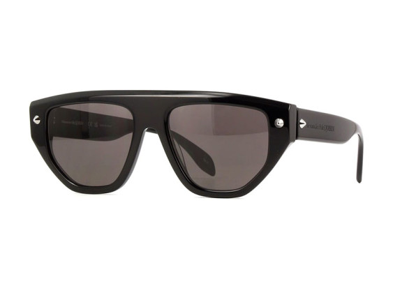 Alexander McQueen AM0408S 001 Shiny Black/Grey