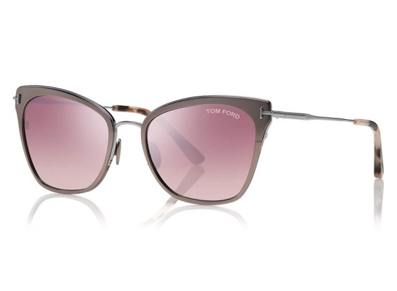 Tom Ford FT0843 12U Ruthenium/Palladium/Graient Burgundy with Silver Flash