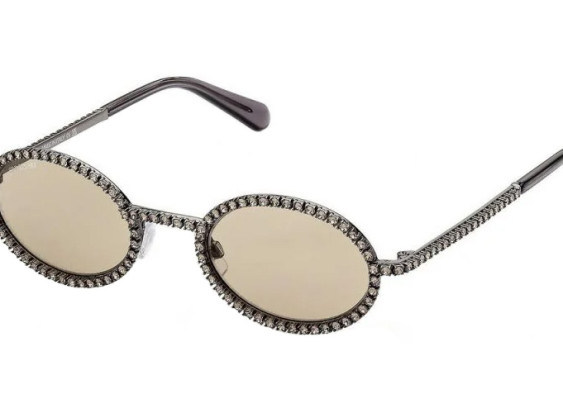 Swarovski SK0340 08E Shiny Gunmetal/Brown