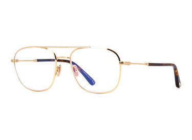 Tom Ford FT5830-B 028 Shiny Rose Gold/Clear Blue Light Block 54mm