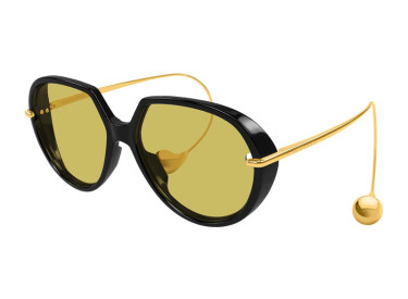 Bottega Veneta BV1436S 001 Shiny Black/Gold/Yellow