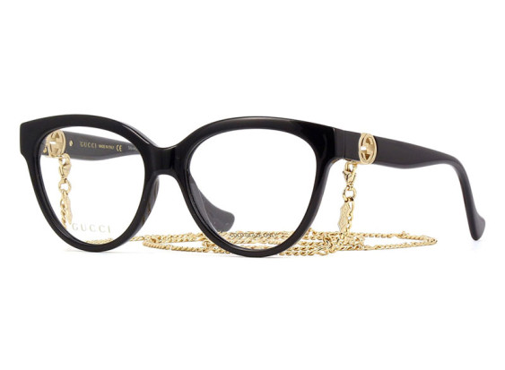 Gucci GG1024O 006 Black with Gold Detachable Chain 54mm