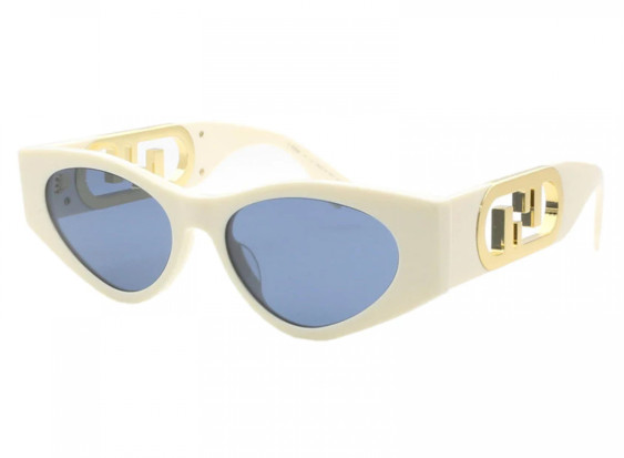 Fendi FE40049I 25V Shiny Solid Ivory / Blue