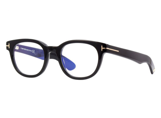 Tom Ford FT5807-B 001 Shiny Black/Clear Blue Light Block 50mm