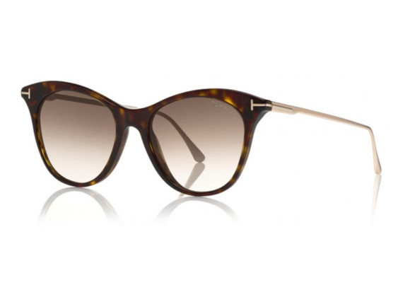 Tom Ford FT0662 52F Shiny Dark Havana/Gold/Gradient Brown