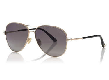 Tom Ford FT0823 28D Rose Gold/Black/Polarized Gradient Smoke