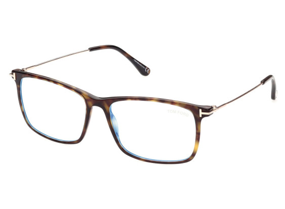 Tom Ford FT5758-F-B 052 Shiny Classic Dark Havana/Rose Gold 56mm