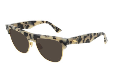 Bottega Veneta BV1003S 003 Spotted Ivory Havana/Brown