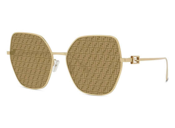 Fendi FE40033U 10G Gold/Brown with MLV Gold Micro FF Pattern