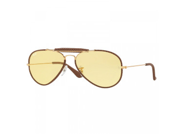 Ray Ban RB3422Q 90424A Leather Light Brown
