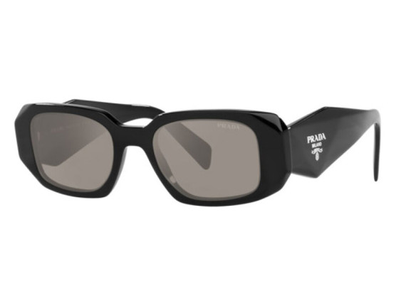 Prada PR17WS 1AB07Z Shiny Black/Multilayer Lens Mirror Black
