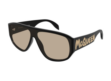 Alexander McQueen AM0386S 002 Black/Brown