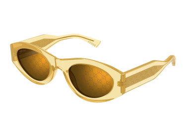 Gucci GG2065S 004 Transparent Shiny Yellow/Brown with Logo Mirror