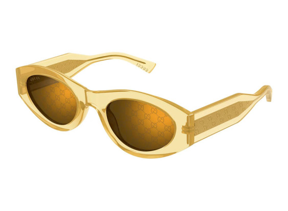 Gucci GG2065S 004 Transparent Shiny Yellow/Brown with Logo Mirror