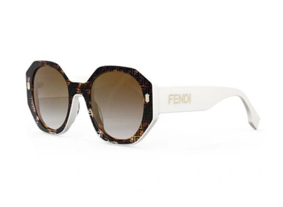 Fendi FE40045I 55F Maze Havana/White/Brown Gradient Mirror