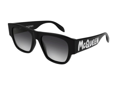 Alexander McQueen AM0328S 001 Shiny Black/Grey Gradient
