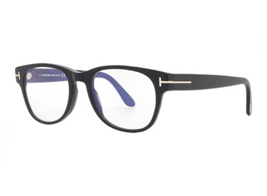 Tom Ford FT5898-B 001 Shiny Black/Clear Blue Light Block 52mm