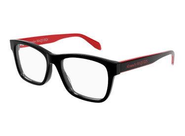Alexander McQueen AM0307O 006 Shiny Black/Red 55mm