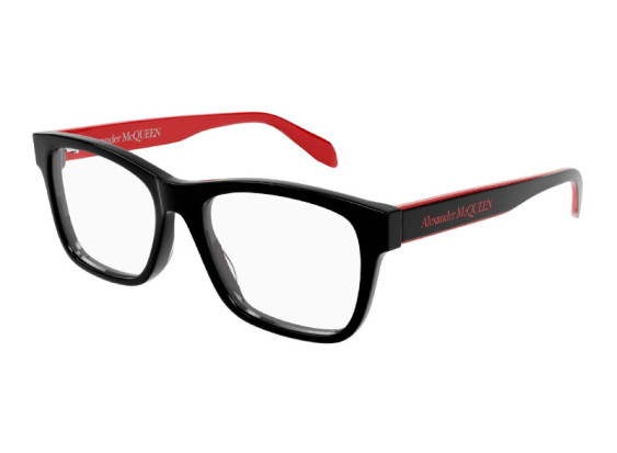 Alexander McQueen AM0307O 006 Shiny Black/Red 55mm