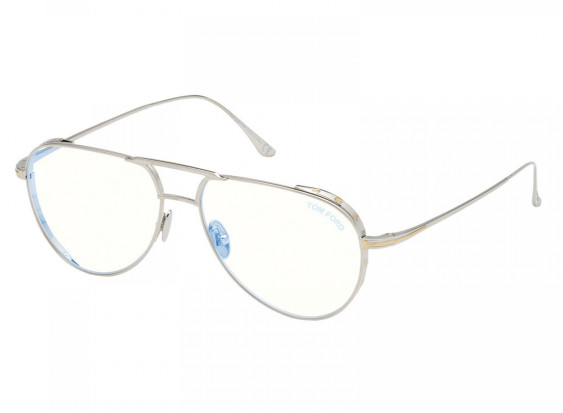 Tom Ford FT5658-B 018 Shiny Rhodium/Blue Filter 56mm