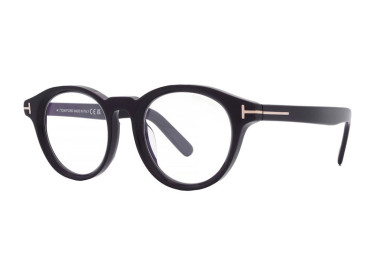 Tom Ford FT5931-D-B 001 Shiny Black/Clear Blue Light Block Lenses 49mm
