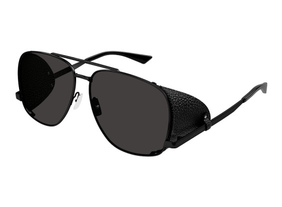 Saint Laurent SL 653 LEON LEATHER SPOILER 002 Black/Black