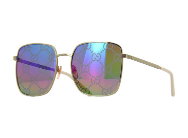 Gucci GG0802S 004 Gold/Multicolor with GG Pattern Mirror