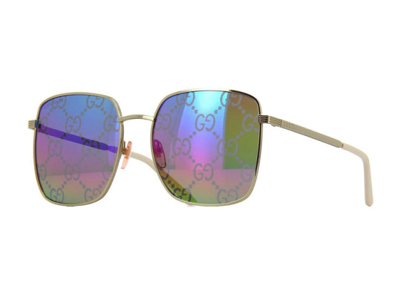 Gucci GG0802S 004 Gold/Multicolor with GG Pattern Mirror