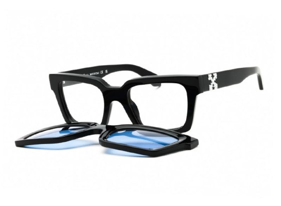 Off-White OERI14C CLIP ON 1045 Black/Clear with Magnetic Clip-On Blue