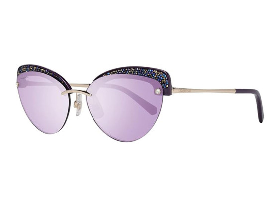 Swarovski SK0257 28G Rose Gold/Dark Violet with Multicolor Stones/Purple Mirror