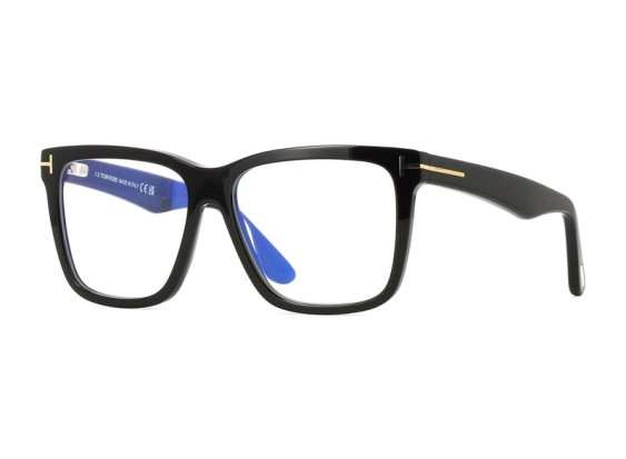 Tom Ford FT6069-B 001 Shiny Black/Clear with Magnetic Clip-On Brown 54mm